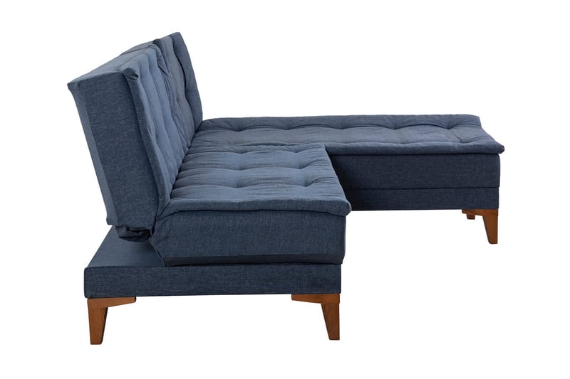 Bäddsoffa m. Divan Longburn 4-sits 107x205 - Mörkblå - Möbler - Soffa - Bäddsoffa - Bäddsoffa divan