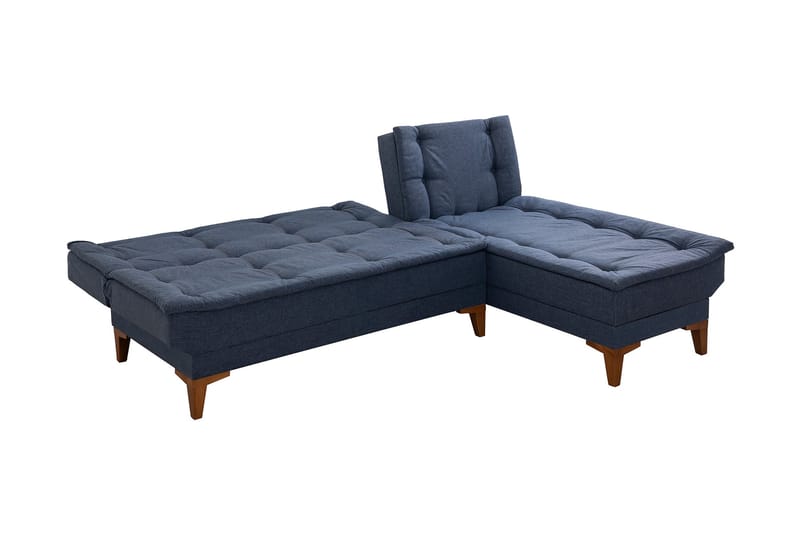 Bäddsoffa m. Divan Longburn 4-sits 107x205 - Mörkblå - Möbler - Soffa - Bäddsoffa - Bäddsoffa divan