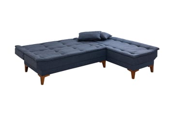 Bäddsoffa m. Divan Longburn 4-sits 107x205 - Mörkblå - Möbler - Soffa - Bäddsoffa - Bäddsoffa divan