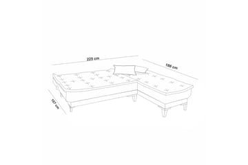 Bäddsoffa m. Divan Longburn 4-sits 107x205 - Mörkblå - Möbler - Soffa - Bäddsoffa - Bäddsoffa divan
