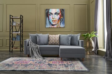 Bäddsoffa m. Divan Makinat 4-sits 192x135 - Blå - Möbler - Soffa - Bäddsoffa - Bäddsoffa divan
