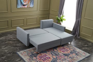 Bäddsoffa m. Divan Makinat 4-sits 192x135 - Blå - Möbler - Soffa - Bäddsoffa - Bäddsoffa divan