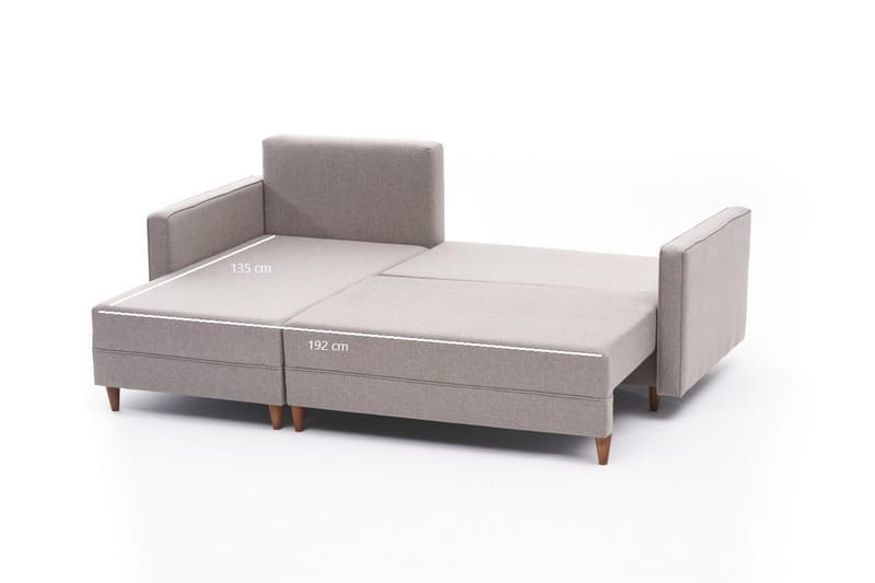 Bäddsoffa m. Divan Makinat 4-sits 192x135 - Cream - Möbler - Soffa - Bäddsoffa - Bäddsoffa divan