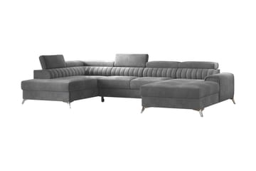 Bäddsoffa m. Divan och Schäslong Kamiko med Förvaring - Grå - Möbler - Soffa - Bäddsoffa - Bäddsoffa divan