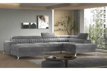 Bäddsoffa m. Divan och Schäslong Kamiko med Förvaring - Grå - Möbler - Soffa - Bäddsoffa - Bäddsoffa divan