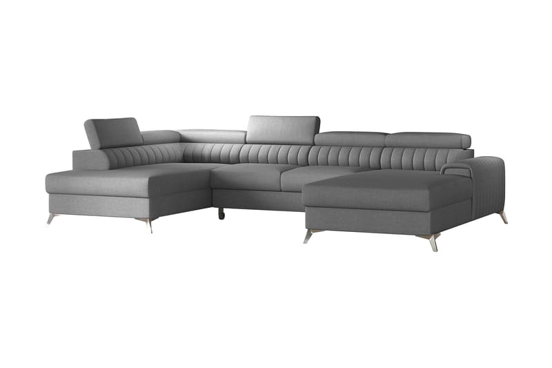 Bäddsoffa m. Divan och Schäslong Kamiko med Förvaring - Grå - Möbler - Soffa - Bäddsoffa - Bäddsoffa divan