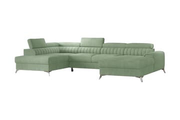 Bäddsoffa m. Divan och Schäslong Kamiko med Förvaring - Ljusblå - Möbler - Soffa - Bäddsoffa - Bäddsoffa divan