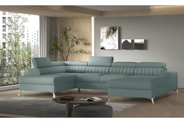 Bäddsoffa m. Divan och Schäslong Kamiko med Förvaring - Ljusblå - Möbler - Soffa - Bäddsoffa - Bäddsoffa divan
