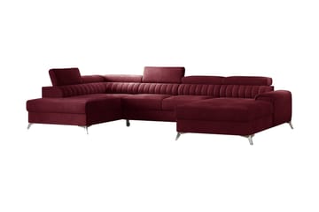 Bäddsoffa m. Divan och Schäslong Kamiko med Förvaring - Vinröd - Möbler - Soffa - Bäddsoffa - Bäddsoffa divan