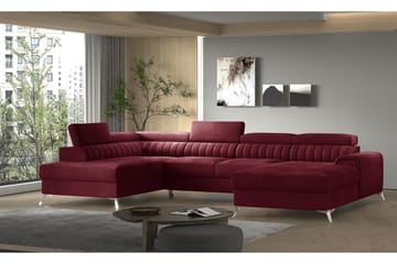 Bäddsoffa m. Divan och Schäslong Kamiko med Förvaring - Vinröd - Möbler - Soffa - Bäddsoffa - Bäddsoffa divan