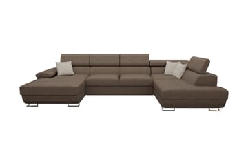 Bäddsoffa m. Divan och Schäslong Oertel Förvaring 4-sits 270 - Brun - Möbler - Soffa - Bäddsoffa - Bäddsoffa divan