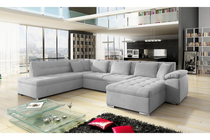 Bäddsoffa m. Divan och Schäslong Sororia 4-sits - Vit - Möbler - Soffa - Bäddsoffa - Bäddsoffa divan