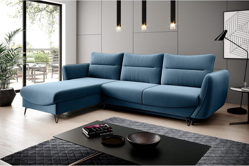 Bäddsoffa m. Divan Swentzel Förvaring - Blå - Möbler - Soffa - Bäddsoffa - Bäddsoffa divan