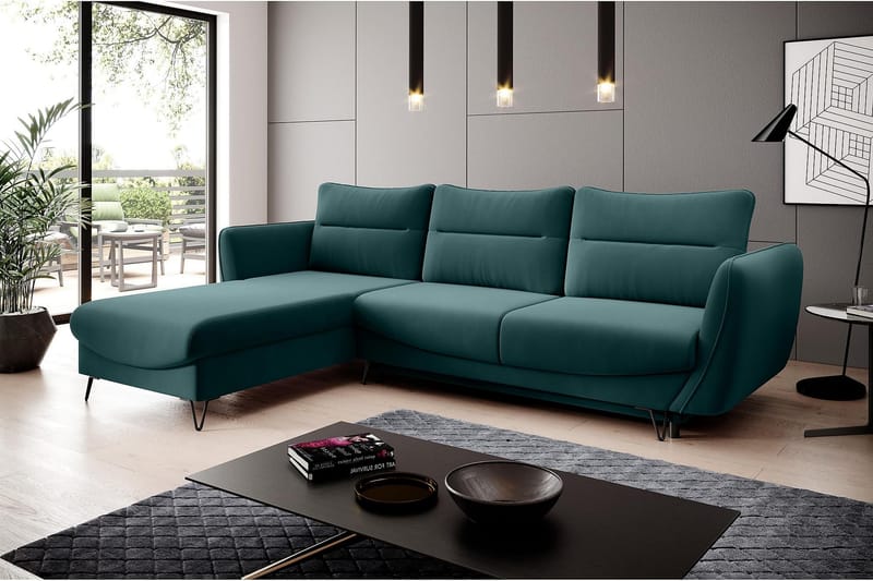 Bäddsoffa m. Divan Swentzel Förvaring - Blå/Grön - Möbler - Soffa - Bäddsoffa - Bäddsoffa divan