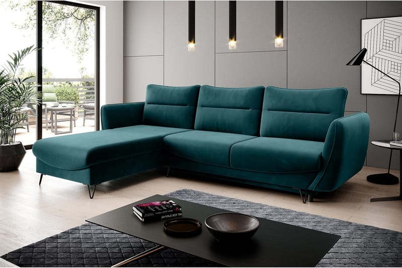 Bäddsoffa m. Divan Swentzel Förvaring - Blå/Grön - Möbler - Soffa - Bäddsoffa - Bäddsoffa divan