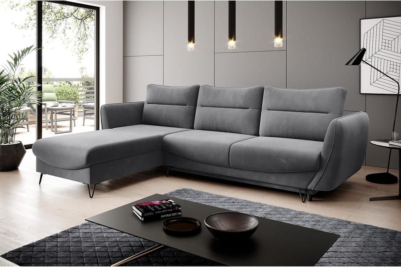 Bäddsoffa m. Divan Swentzel Förvaring - Grå - Möbler - Soffa - Bäddsoffa - Bäddsoffa divan