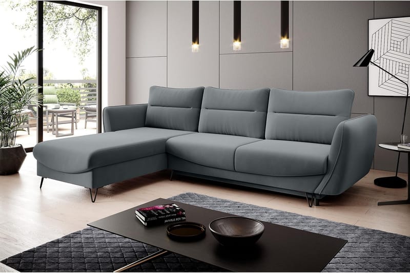 Bäddsoffa m. Divan Swentzel Förvaring - Grå - Möbler - Soffa - Bäddsoffa - Bäddsoffa divan