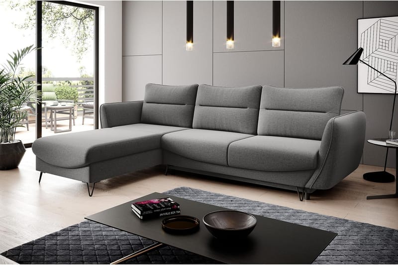 Bäddsoffa m. Divan Swentzel Förvaring - Grå - Möbler - Soffa - Bäddsoffa - Bäddsoffa divan