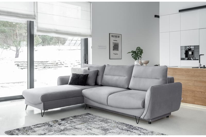 Bäddsoffa m. Divan Swentzel Förvaring - Grå - Möbler - Soffa - Bäddsoffa - Bäddsoffa divan