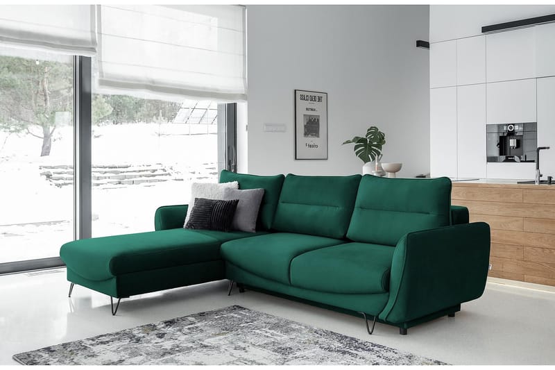 Bäddsoffa m. Divan Swentzel Förvaring - Grön - Möbler - Soffa - Bäddsoffa - Bäddsoffa divan