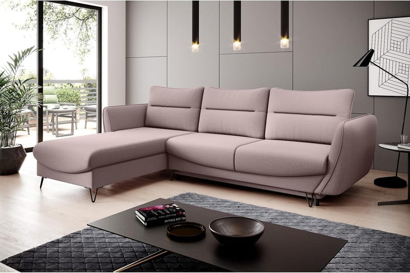 Bäddsoffa m. Divan Swentzel Förvaring - Ljusrosa - Möbler - Soffa - Bäddsoffa - Bäddsoffa divan