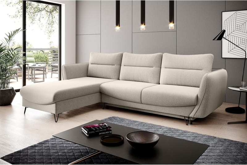 Bäddsoffa m. Divan Swentzel Förvaring - Vit/Beige - Möbler - Soffa - Bäddsoffa - Bäddsoffa divan
