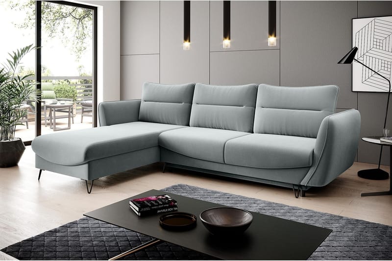 Bäddsoffa m. Divan Swentzel Förvaring - Vit/Ljusgrå - Möbler - Soffa - Bäddsoffa - Bäddsoffa divan