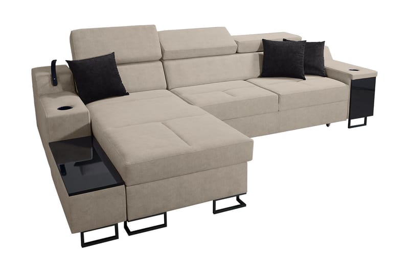 Bäddsoffa m. Divan Tamami Förvaring 3-sits 226x127 - Beige - Möbler - Soffa - Bäddsoffa - Bäddsoffa divan
