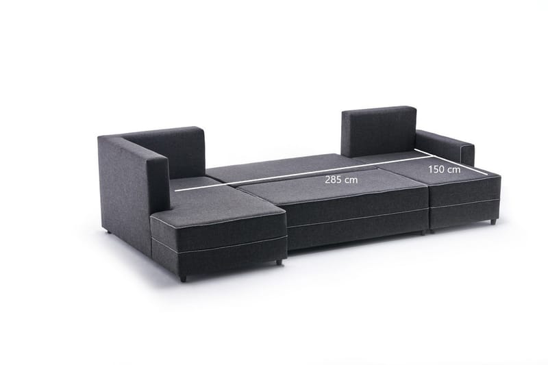 Bäddsoffa m. Divan Windwhistle 4-sits 200x150 - Antracit - Möbler - Soffa - Bäddsoffa - Bäddsoffa divan