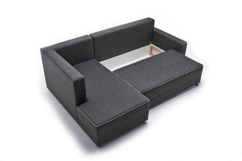 Bäddsoffa m. Divan Windwhistle 4-sits 200x150 - Antracit - Bäddsoffa divan