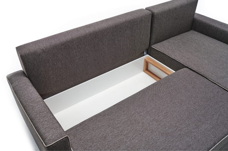 Bäddsoffa m. Divan Windwhistle 4-sits 200x150 - Brun - Bäddsoffa divan