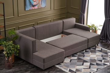 Bäddsoffa m. Divan Windwhistle 4-sits 200x150 - Brun - Möbler - Soffa - Bäddsoffa - Bäddsoffa divan