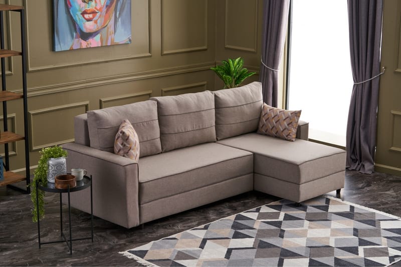 Bäddsoffa m. Divan Windwhistle 4-sits 200x150 - Cream - Möbler - Soffa - Bäddsoffa - Bäddsoffa divan