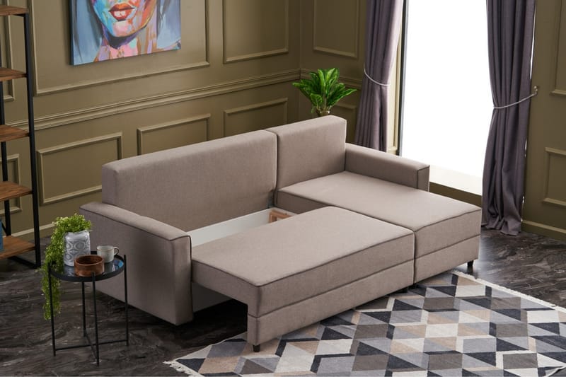 Bäddsoffa m. Divan Windwhistle 4-sits 200x150 - Cream - Möbler - Soffa - Bäddsoffa - Bäddsoffa divan