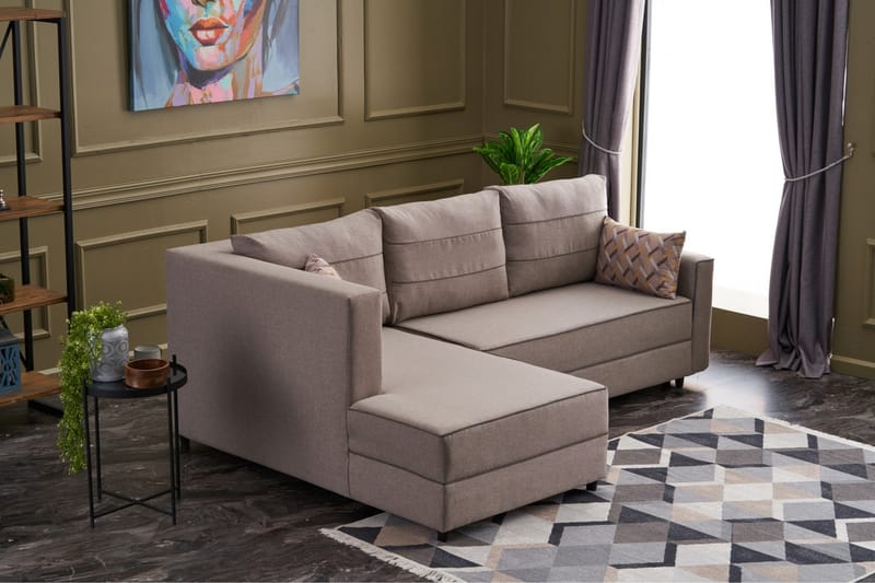 Bäddsoffa m. Divan Windwhistle 4-sits 200x150 - Cream - Möbler - Soffa - Bäddsoffa - Bäddsoffa divan