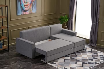 Bäddsoffa m. Divan Windwhistle 4-sits 200x150 - Grå - Möbler - Soffa - Bäddsoffa - Bäddsoffa divan