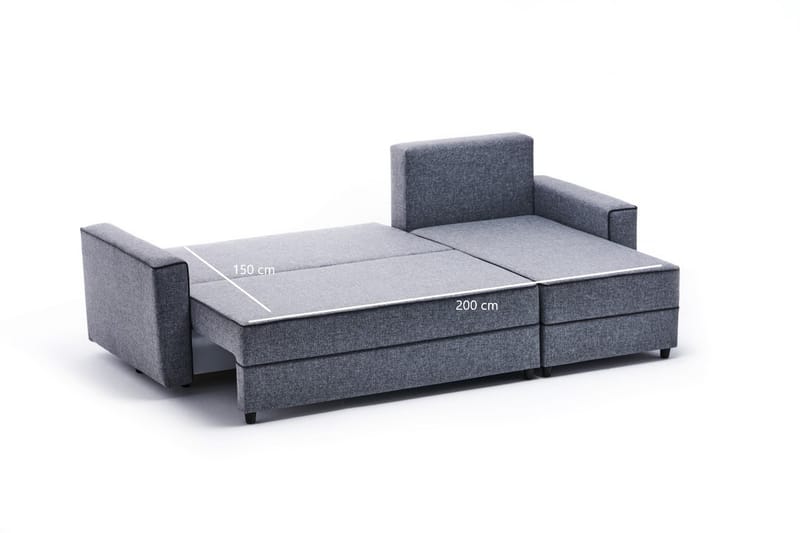 Bäddsoffa m. Divan Windwhistle 4-sits 200x150 - Grå - Möbler - Soffa - Bäddsoffa - Bäddsoffa divan