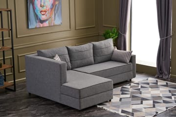 Bäddsoffa m. Divan Windwhistle 4-sits 200x150 - Grå - Möbler - Soffa - Bäddsoffa - Bäddsoffa divan