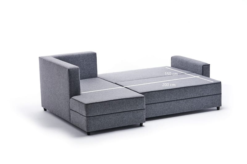 Bäddsoffa m. Divan Windwhistle 4-sits 200x150 - Grå - Möbler - Soffa - Bäddsoffa - Bäddsoffa divan
