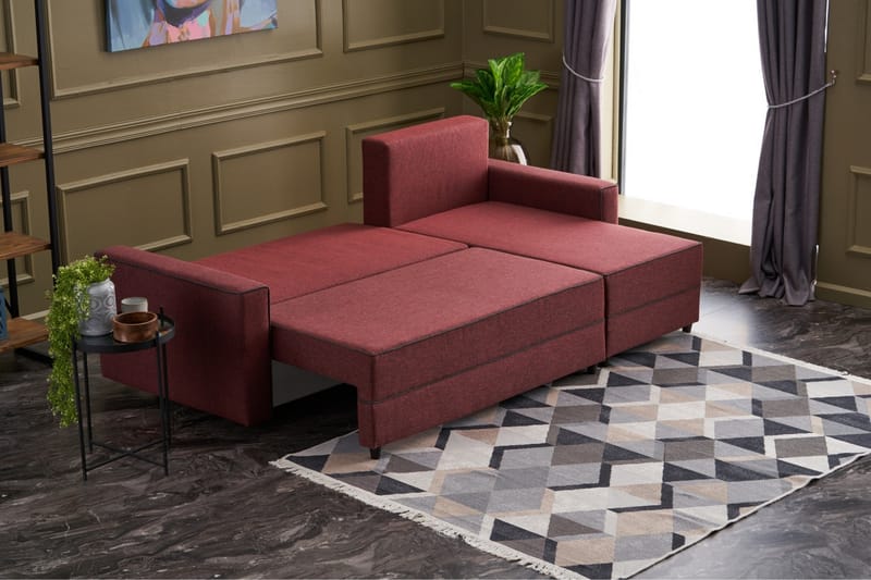 Bäddsoffa m. Divan Windwhistle 4-sits 200x150 - Röd - Möbler - Soffa - Bäddsoffa - Bäddsoffa divan