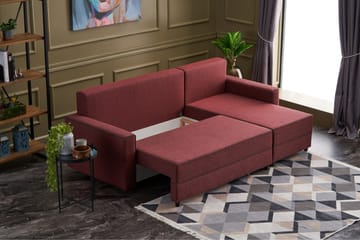 Bäddsoffa m. Divan Windwhistle 4-sits 200x150 - Röd - Möbler - Soffa - Bäddsoffa - Bäddsoffa divan