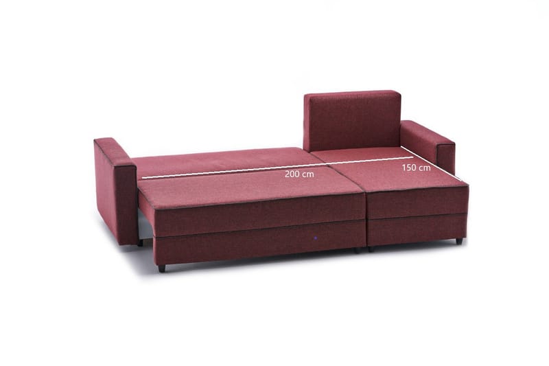 Bäddsoffa m. Divan Windwhistle 4-sits 200x150 - Röd - Möbler - Soffa - Bäddsoffa - Bäddsoffa divan