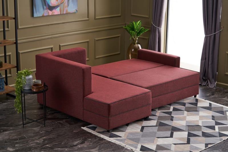 Bäddsoffa m. Divan Windwhistle 4-sits 200x150 - Röd - Möbler - Soffa - Bäddsoffa - Bäddsoffa divan