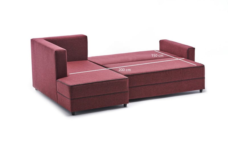 Bäddsoffa m. Divan Windwhistle 4-sits 200x150 - Röd - Möbler - Soffa - Bäddsoffa - Bäddsoffa divan