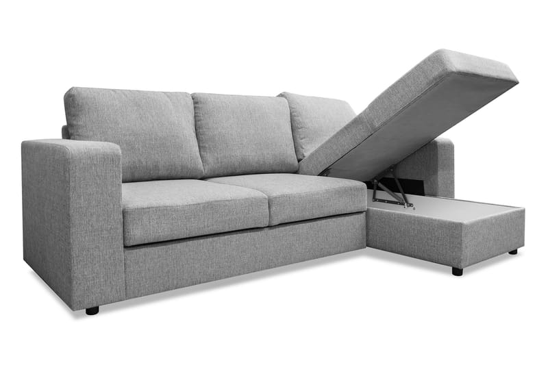 Bäddsoffa Mantova 3-sits Divan Vändbar - Ljusgrå - Möbler - Soffa - Bäddsoffa - Bäddsoffa divan