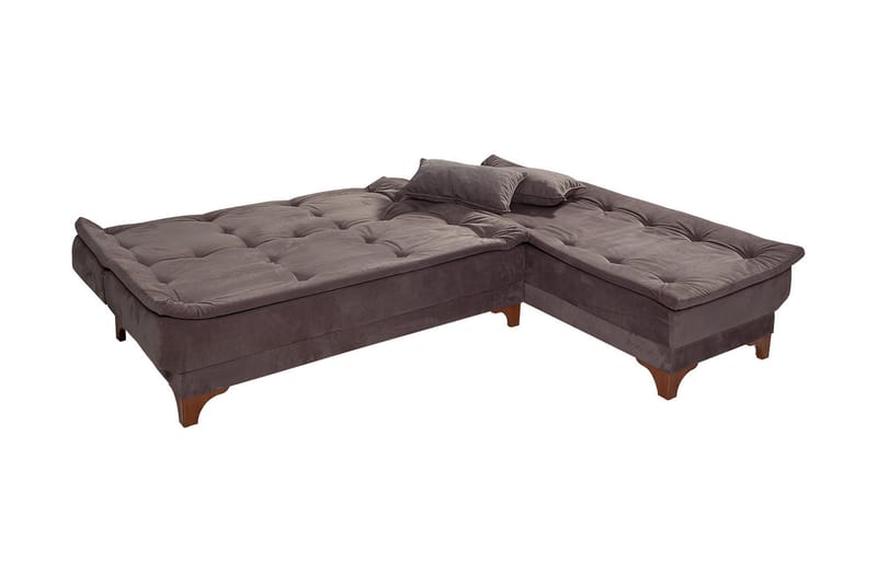 Bäddsoffa Mcmurdo med Divan Höger - Grå - Möbler - Soffa - Bäddsoffa - Bäddsoffa divan