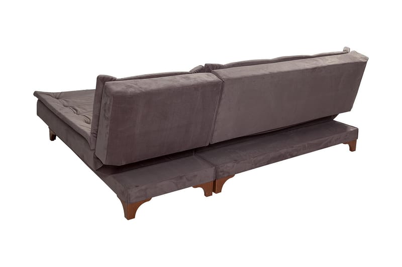 Bäddsoffa Mcmurdo med Divan Höger - Grå - Möbler - Soffa - Bäddsoffa - Bäddsoffa divan