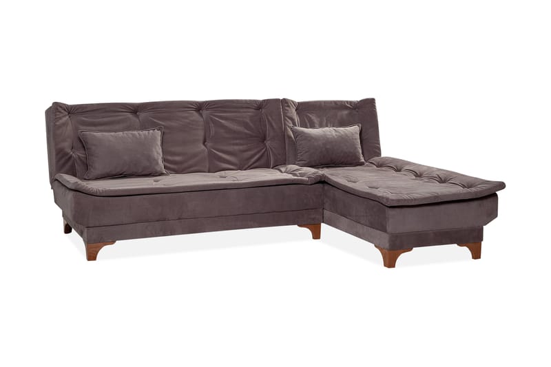 Bäddsoffa Mcmurdo med Divan Höger - Grå - Möbler - Soffa - Bäddsoffa - Bäddsoffa divan