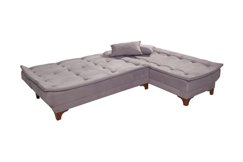 Bäddsoffa Mcmurdo med Divan Höger - Grå - Möbler - Soffa - Bäddsoffa - Bäddsoffa divan