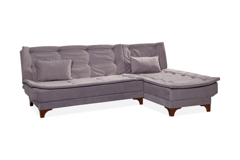 Bäddsoffa Mcmurdo med Divan Höger - Grå - Möbler - Soffa - Bäddsoffa - Bäddsoffa divan